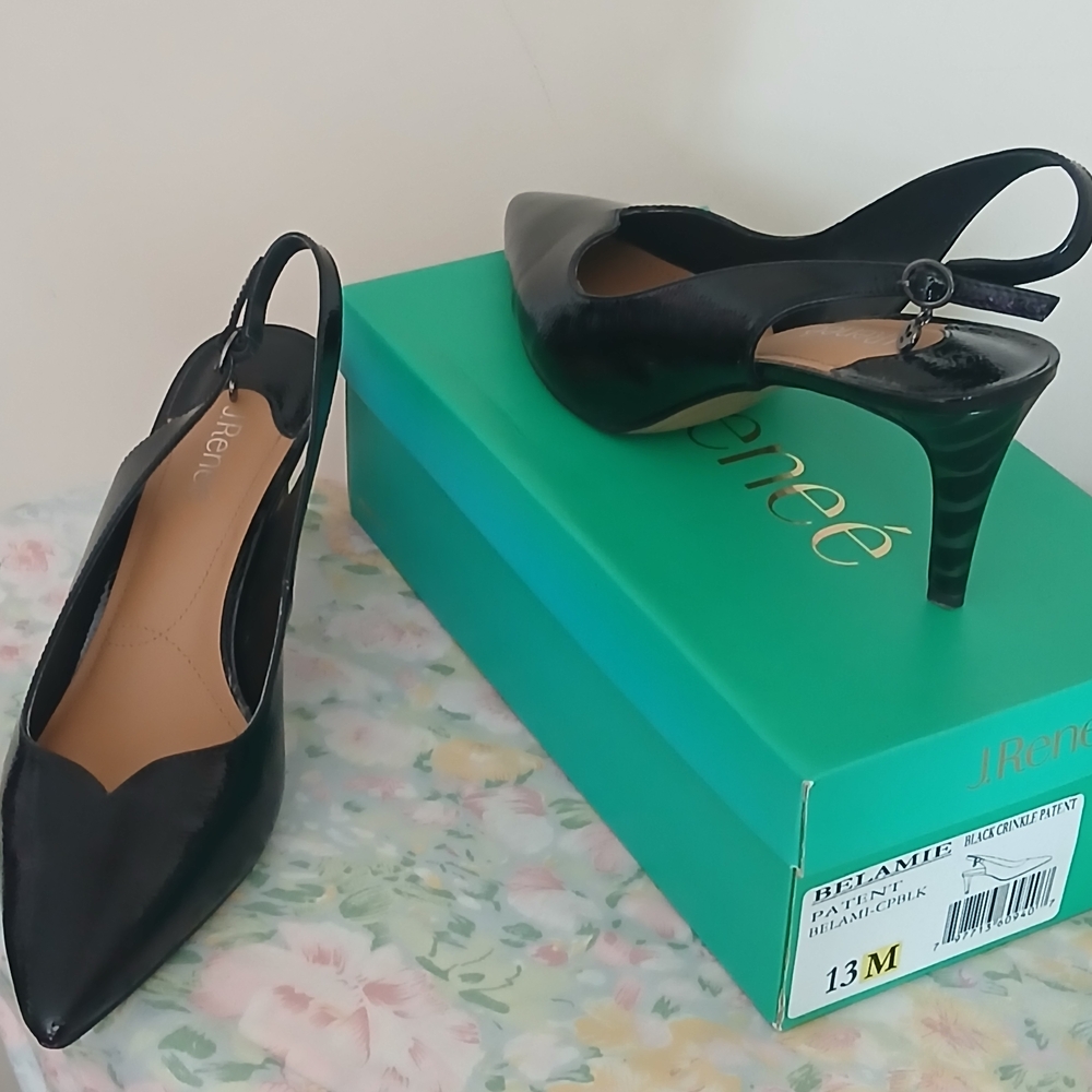 J.Renee Elegant Black Slingback Heels